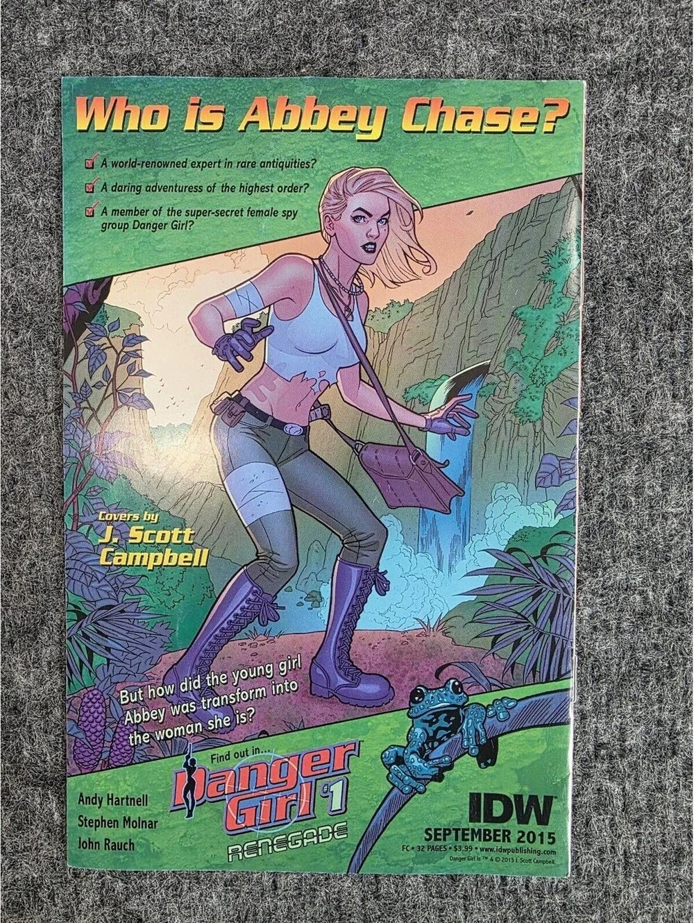 Danger Girl #1 Renegade Comic IDW 2015 Abbey Chase Spy Thriller